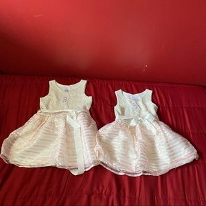 The Children’s Place kids 4T and 5T white pink cream and pink glitter dress